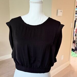 Free People Black Crop Muscle Tee